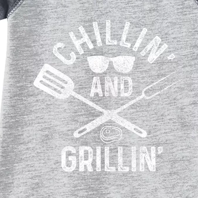 Chilling & Grilling BBQ Grill Chef Funny Barbecue Infant Baby Jersey Bodysuit