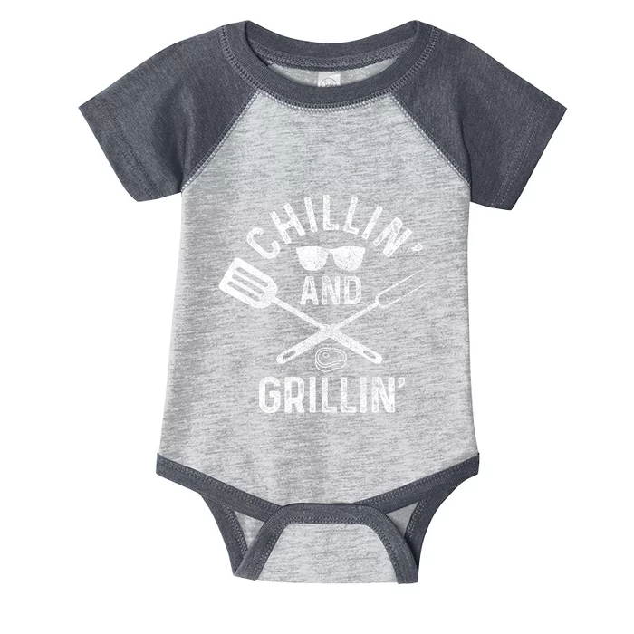 Chilling & Grilling BBQ Grill Chef Funny Barbecue Infant Baby Jersey Bodysuit