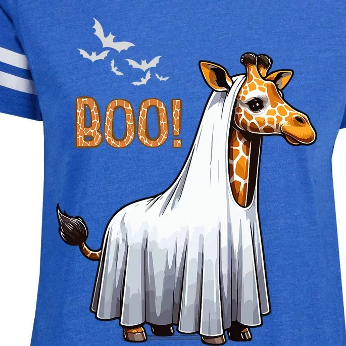 Cute Giraffe Boo Halloween Costume Zoo Lover Enza Ladies Jersey Football T-Shirt