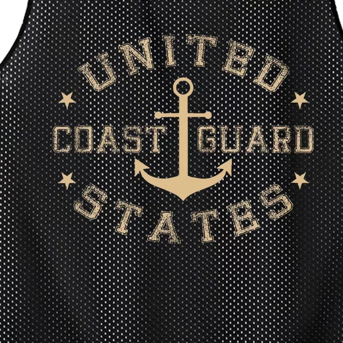 Coast Guard Birthday United States Anchor Mesh Reversible Basketball Jersey Tank