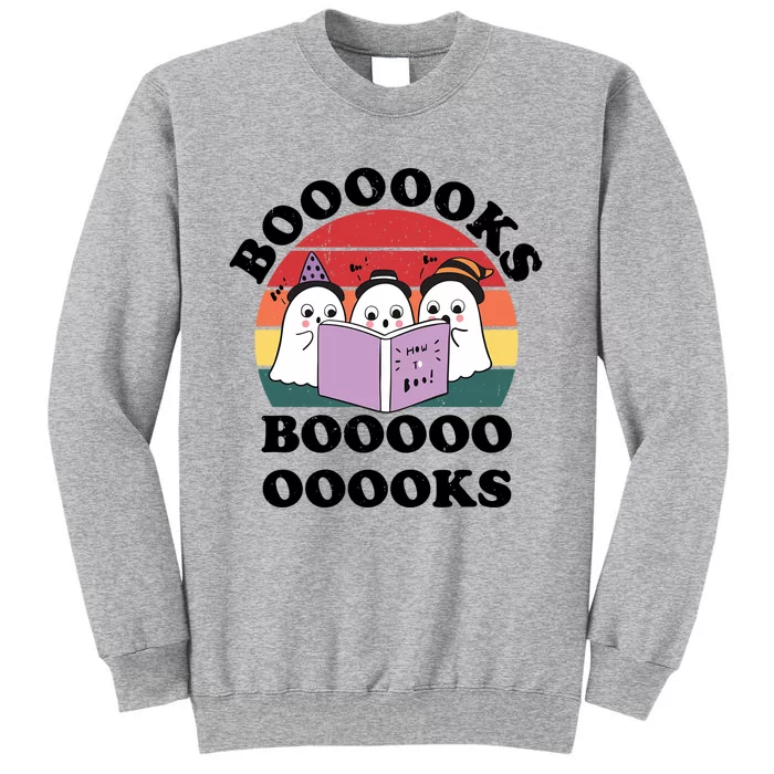 Cute Ghost Boo Book Reading Halloween Teacher Meaningful Gift Sweatshirt