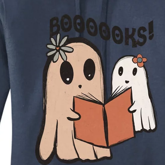 Cute Ghost Book Worm Nerd Boooks Halloween Party Costume Gift Women's Pullover Hoodie