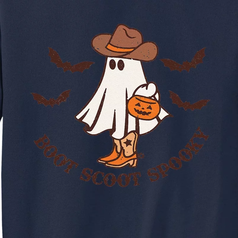 Cowboy Ghost Boot Scoot Spooky Funny Western Halloween Tall Sweatshirt