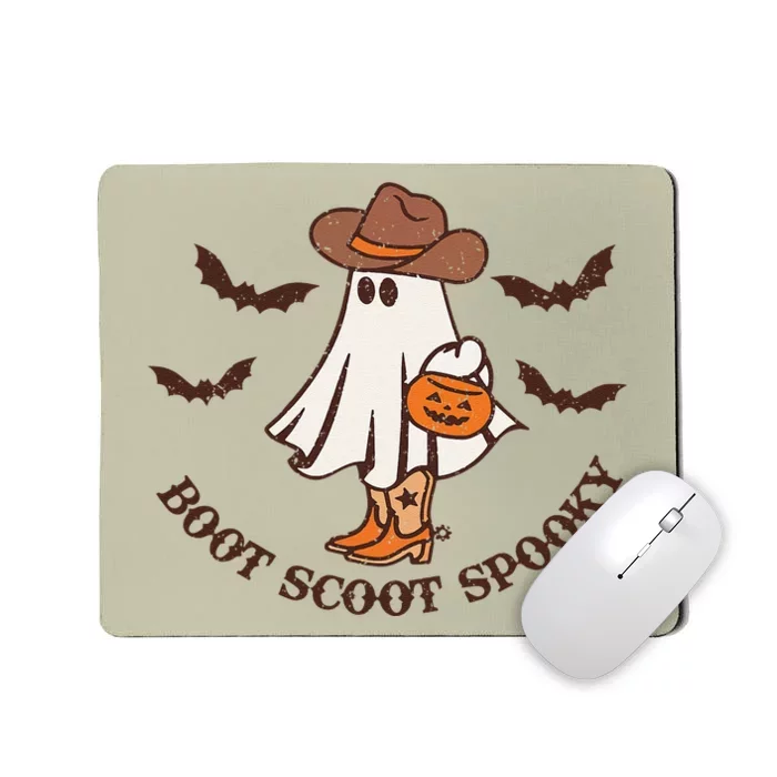 Cowboy Ghost Boot Scoot Spooky Funny Western Halloween Mousepad