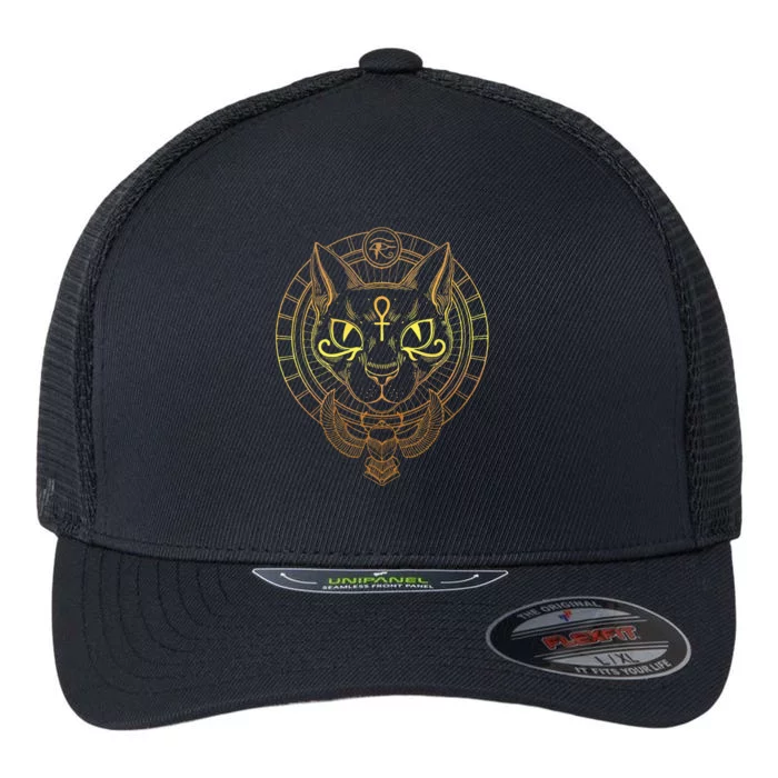 Cat Goddess Bastet Cat Egyptian Flexfit Unipanel Trucker Cap