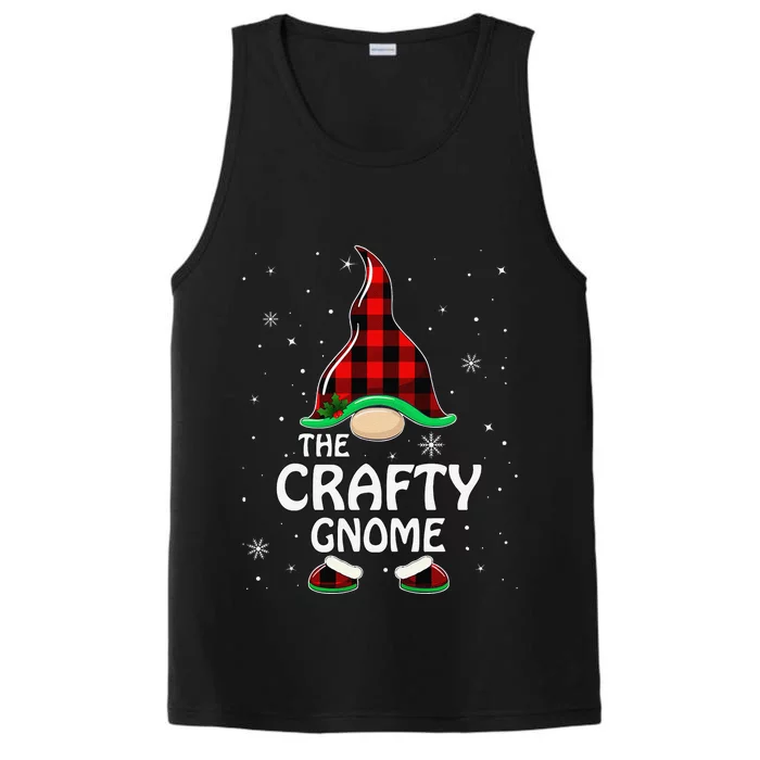 Crafty Gnome Buffalo Plaid Matching Family Christmas Pajama Performance Tank