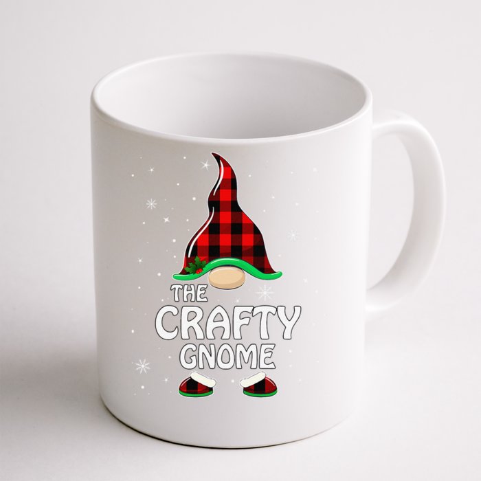 Crafty Gnome Buffalo Plaid Matching Family Christmas Pajama Front & Back Coffee Mug