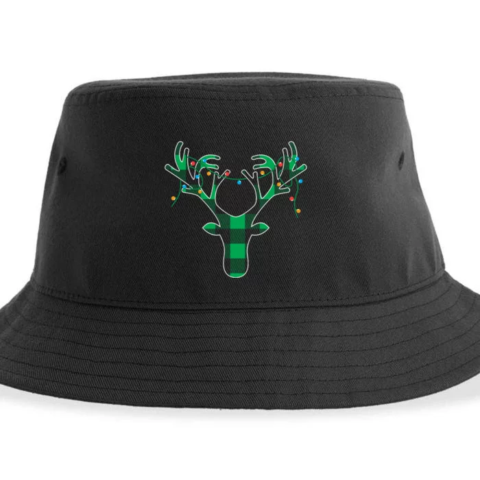 Classic Green Black Christmas Sustainable Bucket Hat