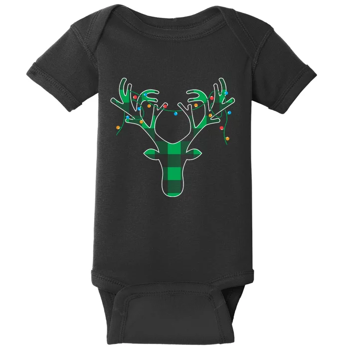 Classic Green Black Christmas Baby Bodysuit