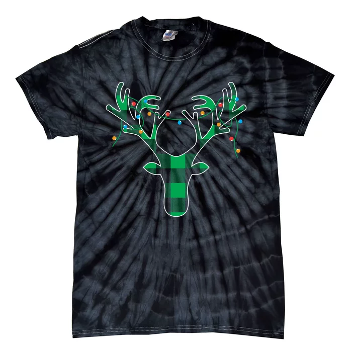 Classic Green Black Christmas Tie-Dye T-Shirt