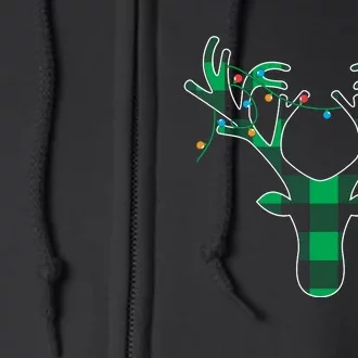 Classic Green Black Christmas Full Zip Hoodie