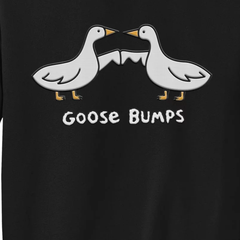 Cute Goose Bumps Funny Goose Embroidery Geese Fist Bump Pun Tall Sweatshirt