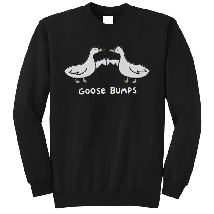 Cute Goose Bumps Funny Goose Embroidery Geese Fist Bump Pun Tall Sweatshirt