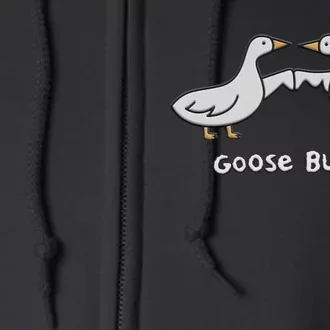 Cute Goose Bumps Funny Goose Embroidery Geese Fist Bump Pun Full Zip Hoodie