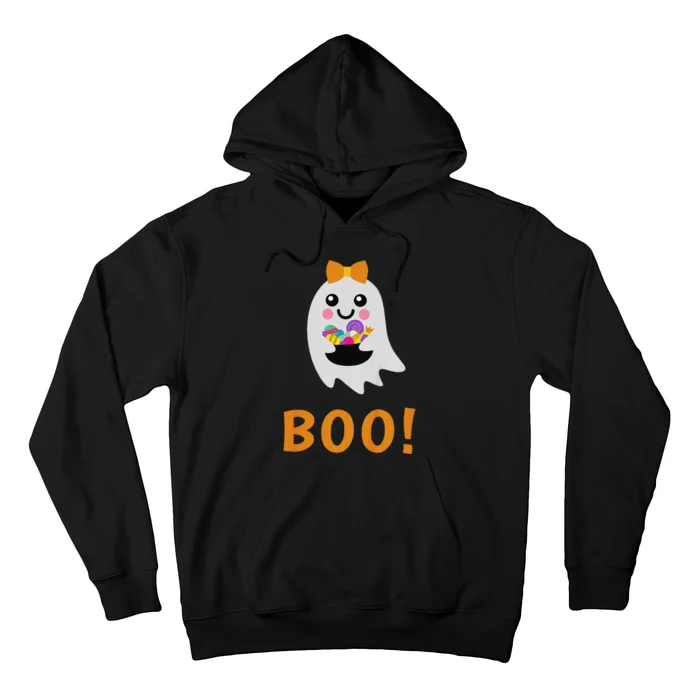 Cute Ghost Boo! With Sweets Halloween Hoodie