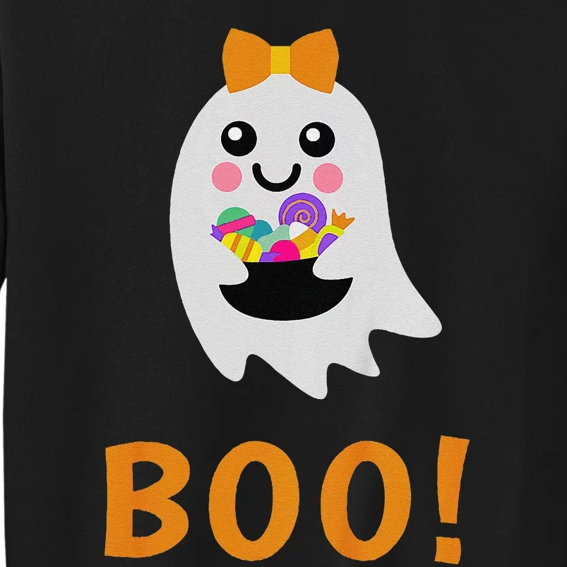 Cute Ghost Boo! With Sweets Halloween Sweatshirt