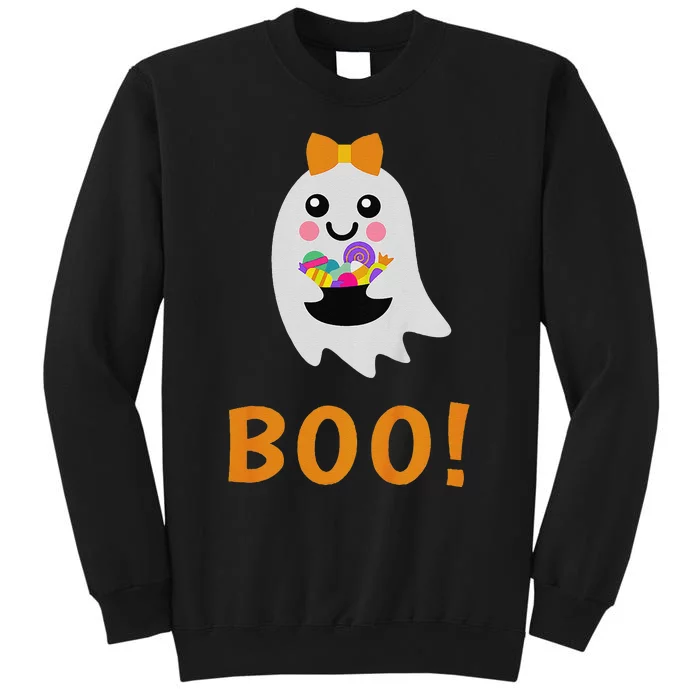 Cute Ghost Boo! With Sweets Halloween Sweatshirt