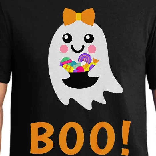 Cute Ghost Boo! With Sweets Halloween Pajama Set