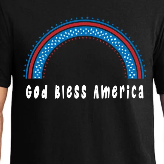 Cute God Bless America Patriotic Red White Blue Rainbow Gift Pajama Set