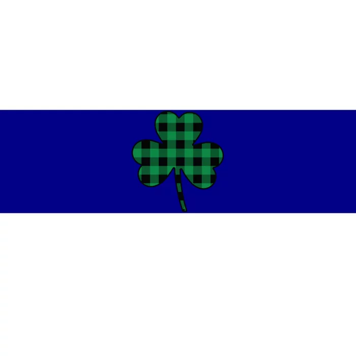 Cute Green Buffalo Plaid Shamrock St Patricks Day Funny Gift Bumper Sticker