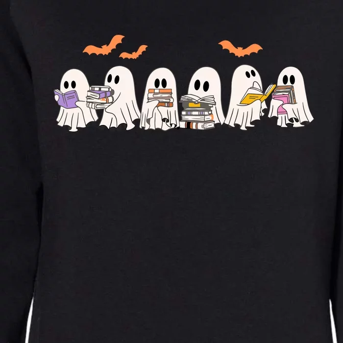 Cute Ghost Book Reading Halloween Womens California Wash Sweatshirt