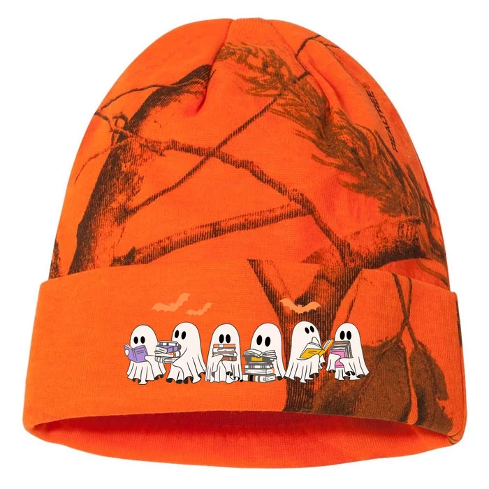 Cute Ghost Book Reading Halloween Kati - 12in Camo Beanie