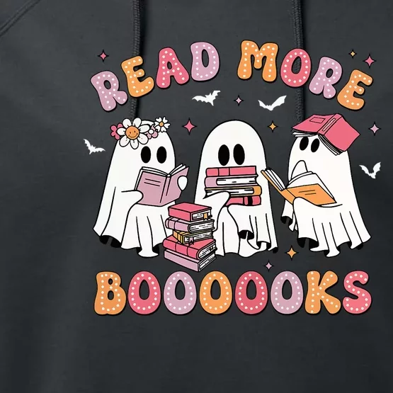 Cute Ghost Book Read More Books Funny Teachers Halloween Performance Fleece Hoodie