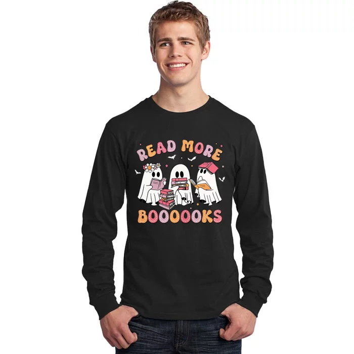 Cute Ghost Book Read More Books Funny Teachers Halloween Tall Long Sleeve T-Shirt