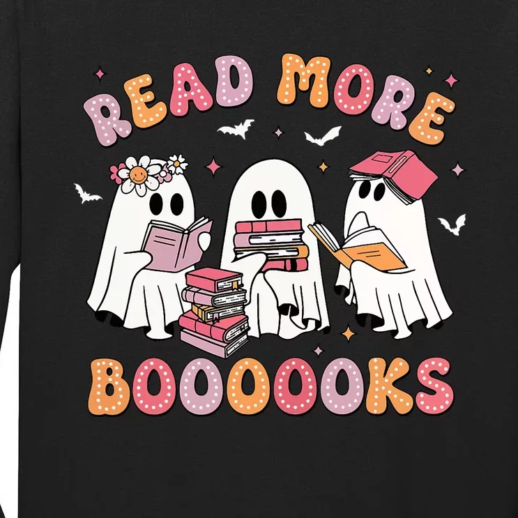 Cute Ghost Book Read More Books Funny Teachers Halloween Tall Long Sleeve T-Shirt