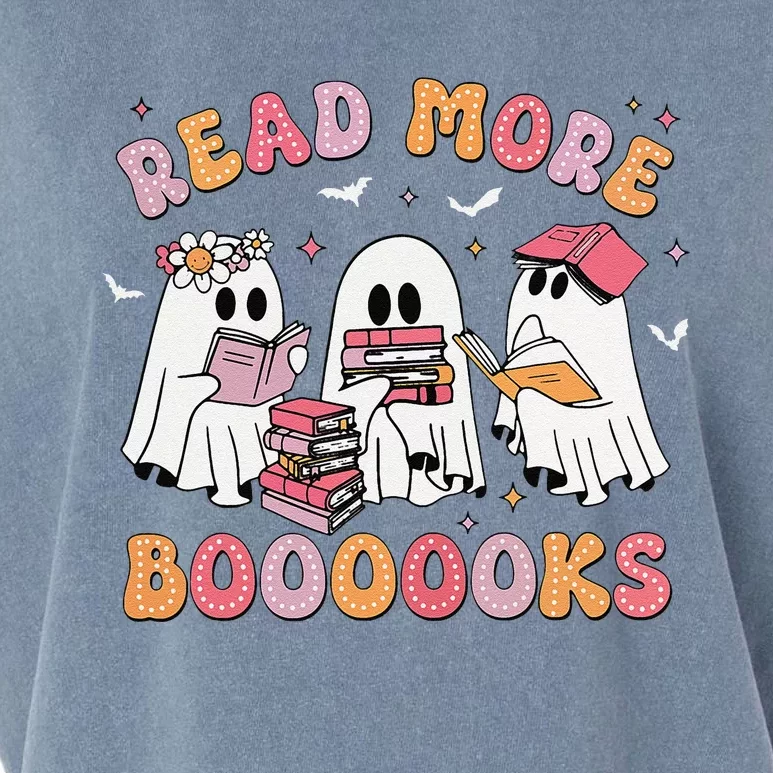 Cute Ghost Book Read More Books Funny Teachers Halloween Garment-Dyed Women's Muscle Tee