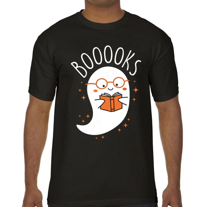 Cute Ghost Book Reading Halloween Teacher Comfort Colors T-Shirt