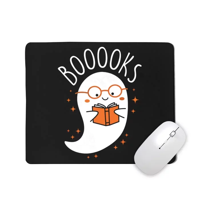 Cute Ghost Book Reading Halloween Teacher Mousepad