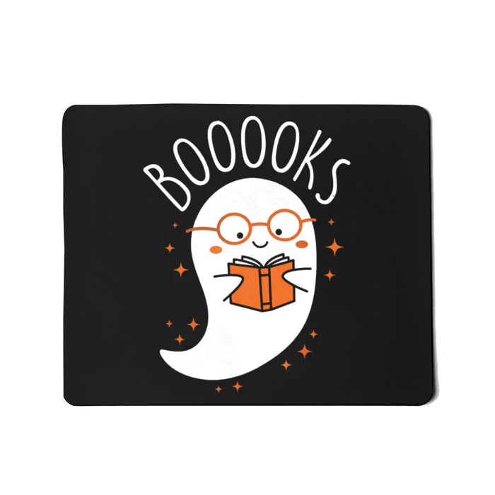 Cute Ghost Book Reading Halloween Teacher Mousepad