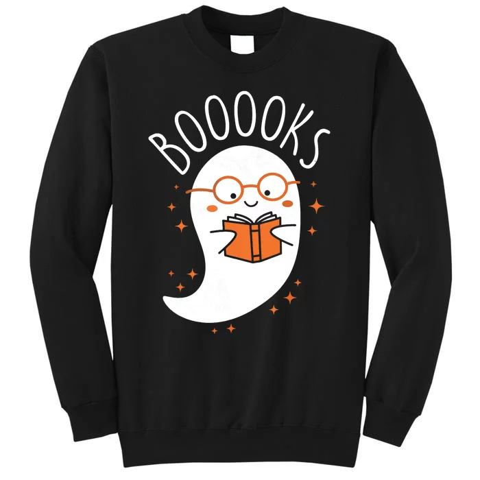 Cute Ghost Book Reading Halloween Teacher Tall Sweatshirt