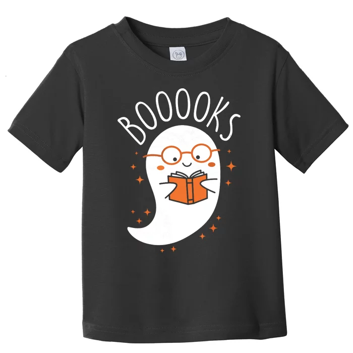 Cute Ghost Book Reading Halloween Teacher Toddler T-Shirt