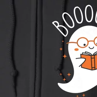 Cute Ghost Book Reading Halloween Teacher Full Zip Hoodie