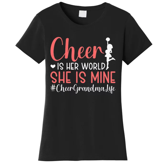 Cheer Grandma Biggest Fan Black Yellow Gold Women's T-Shirt