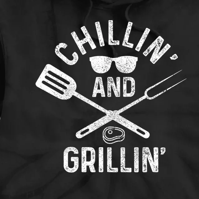 Chilling & Grilling BBQ Grill Chef Funny Barbecue Tie Dye Hoodie