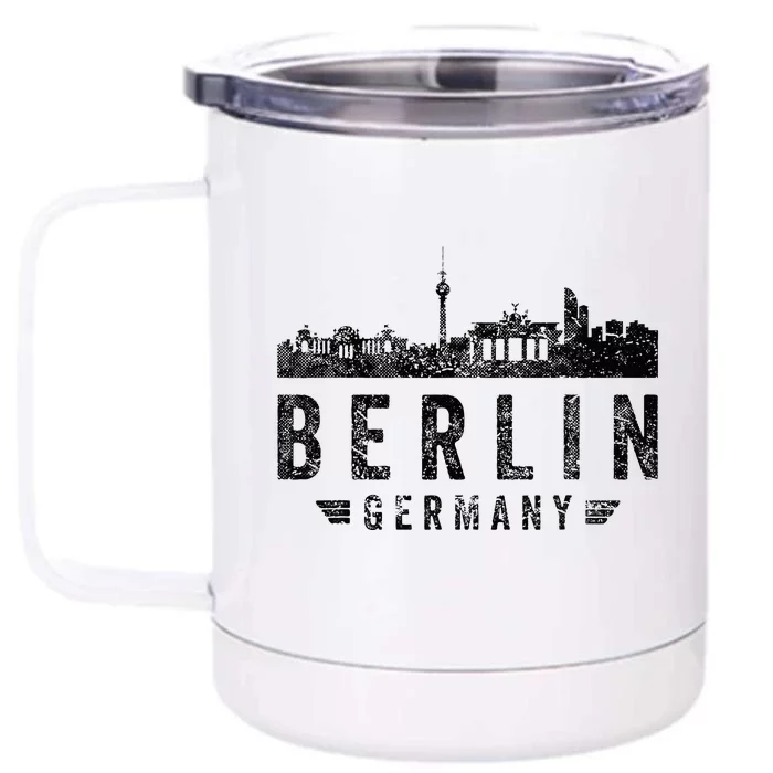 Capital Germany Berlin Souvenir Top Berlin Skyline Berlin Front & Back 12oz Stainless Steel Tumbler Cup