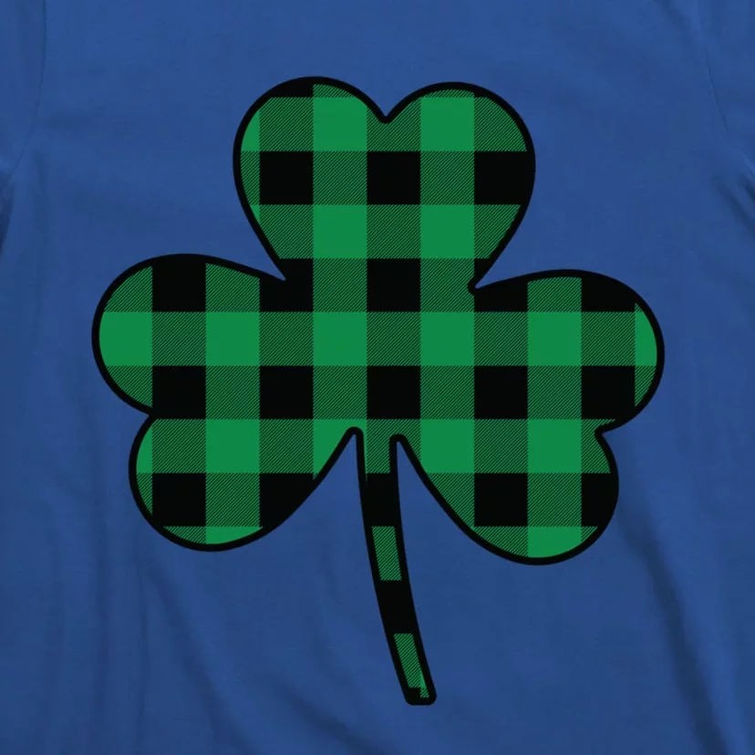 Cute Green Buffalo Plaid Shamrock St Patricks Day Gift T-Shirt