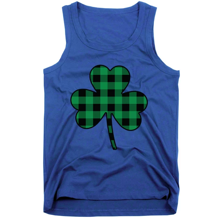 Cute Green Buffalo Plaid Shamrock St Patricks Day Gift Tank Top