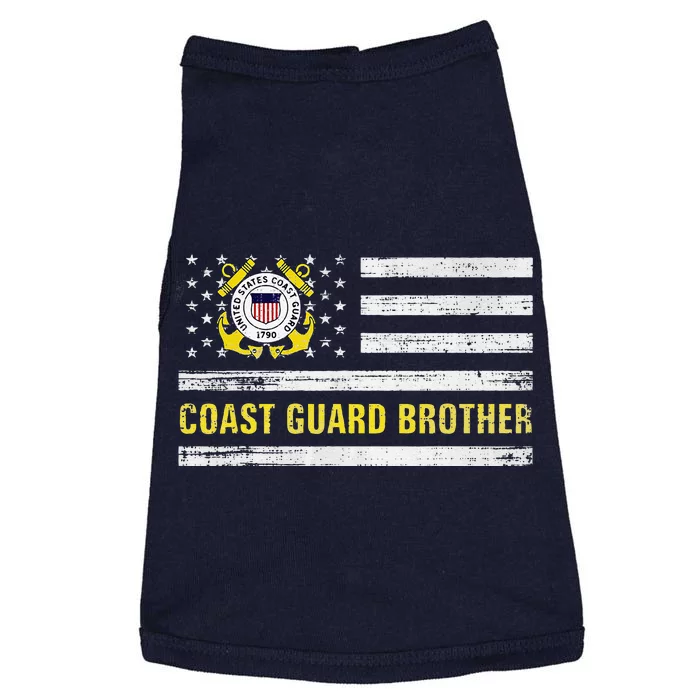 Coast Guard Brother With American Flag Gift For Veteran Day Doggie Tank