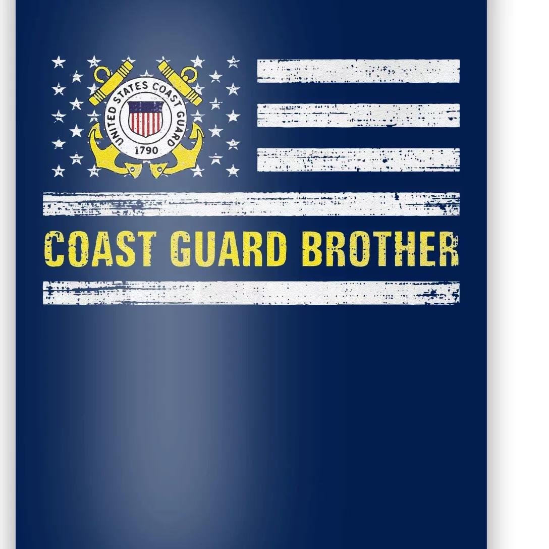 Coast Guard Brother With American Flag Gift For Veteran Day Poster