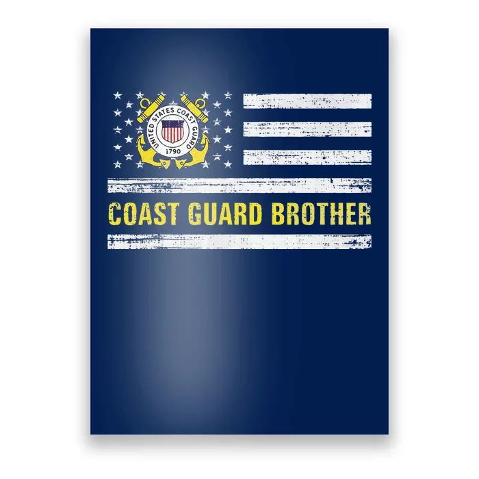 Coast Guard Brother With American Flag Gift For Veteran Day Poster