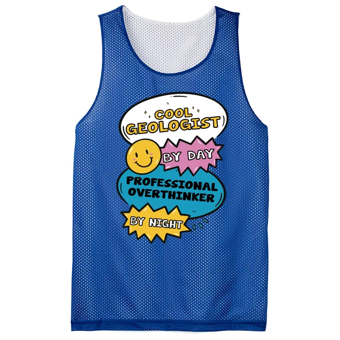 Cool Geologist By Day Professional Overthinker By Night Gift Mesh Reversible Basketball Jersey Tank