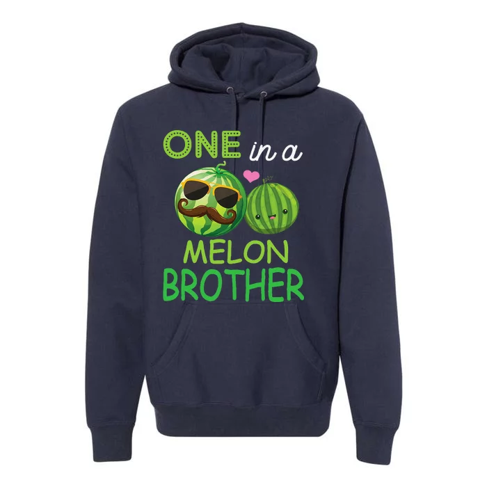 Cool Glass Bearded Man And Melons One In A Melon Brother Premium Hoodie