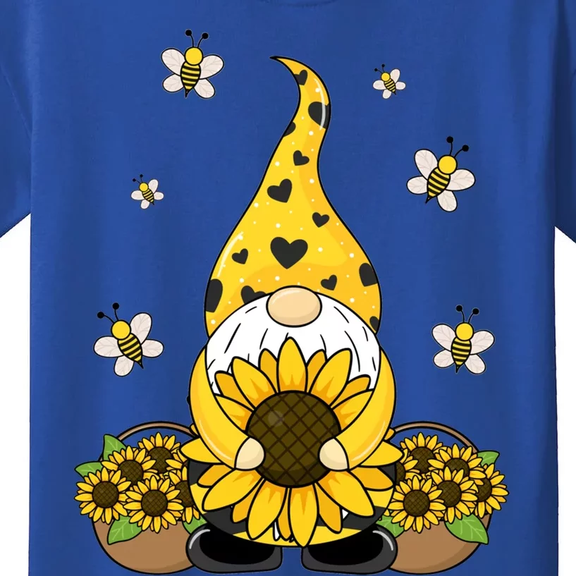 Cute Gnome Bee Summer Gnome Giant Sunflower Gnome Gift Kids T-Shirt