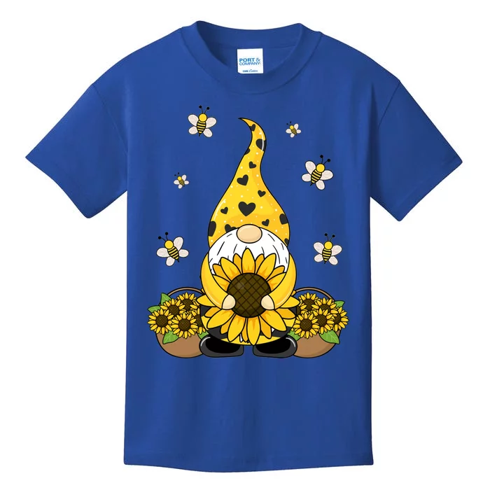 Cute Gnome Bee Summer Gnome Giant Sunflower Gnome Gift Kids T-Shirt