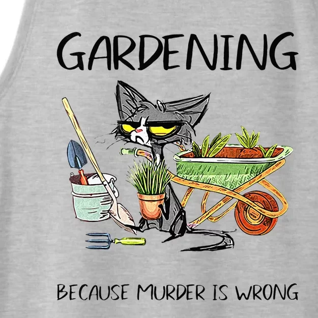 Christmas Gardening Because Murder Is Wrong Farmer Mom Ladies Tri-Blend Wicking Tank