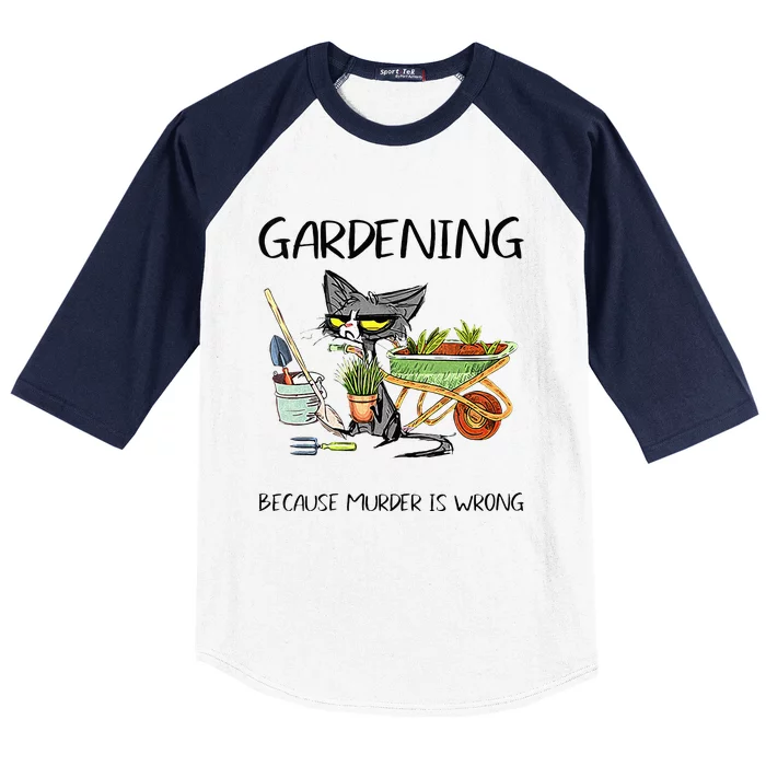 Christmas Gardening Because Murder Is Wrong Farmer Mom Baseball Sleeve Shirt